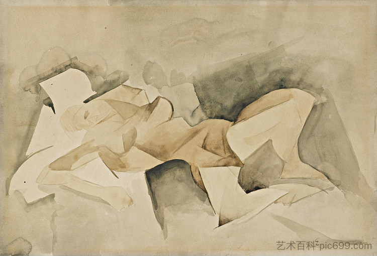 裸 Nude (c.1912)，艾弥儿·斐拉