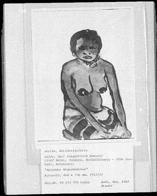 跪着的黑人女孩 Kneeling negro girl (1913)，埃米尔·诺尔迪