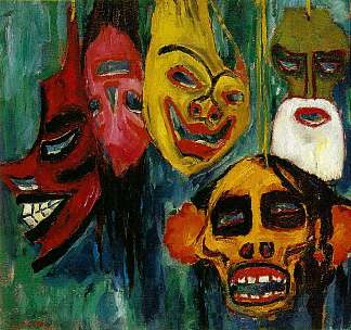 面具静物三 Mask Still Life III (1911)，埃米尔·诺尔迪