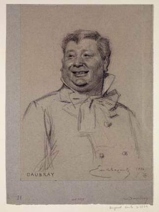 道布雷的肖像，皇家宫殿的演员 Portrait of Daubray, actor of the Palais-Royal (1880)，埃米尔·贝亚德