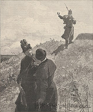 一名士兵示意他们远离 A soldier was signaling to them to stay away (1886)，埃米尔·贝亚德