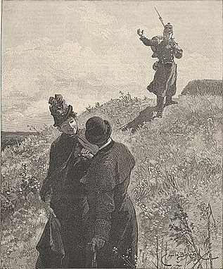 一名士兵示意他们远离 A soldier was signaling to them to stay away (1886)，埃米尔·贝亚德