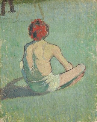 草丛中的男孩 Boy in the grass (1886)，埃米尔·伯纳德