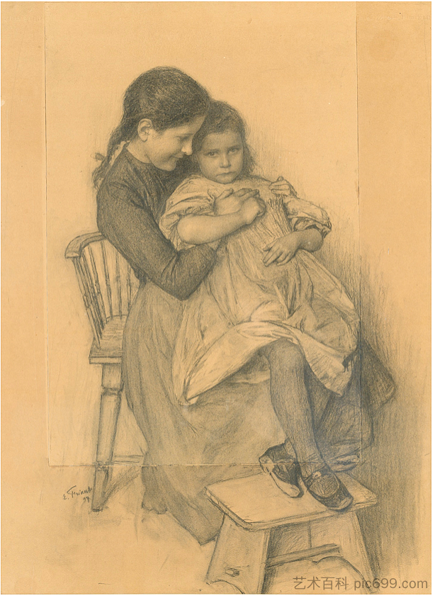 孩子的悲伤 A child's sorrow (1897)，埃米尔·弗里安特