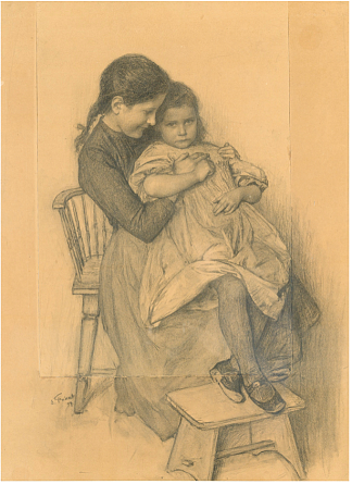 孩子的悲伤 A child’s sorrow (1897)，埃米尔·弗里安特