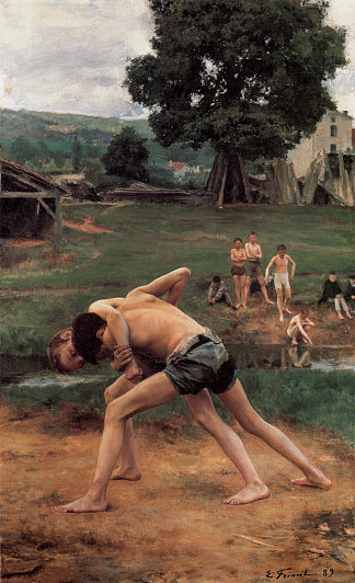 摔跤 Wrestling (1889)，埃米尔·弗里安特