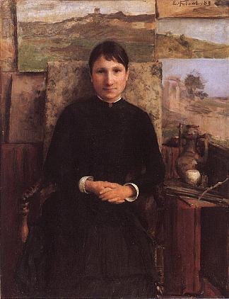 佩蒂让夫人的肖像 Portrait of Madame Petitjean (1883)，埃米尔·弗里安特