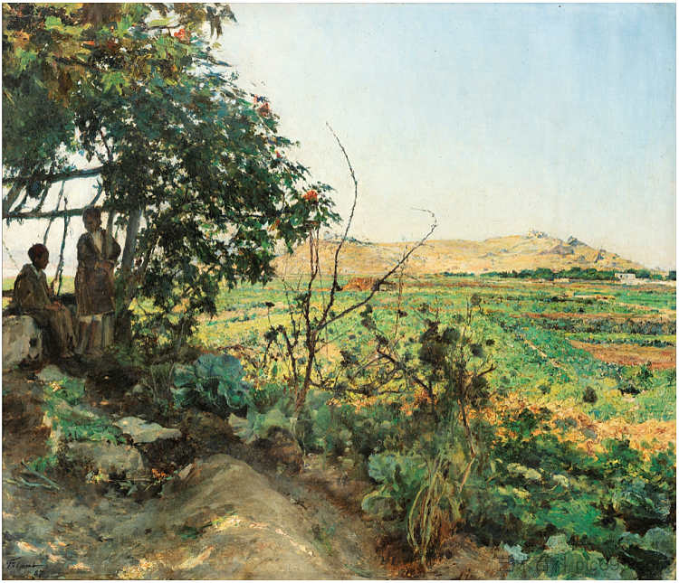 突尼斯郊区的景观 Landscape of the suburbs of Tunis (1887)，埃米尔·弗里安特