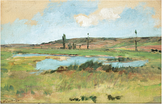 带池塘的景观 Landscape with a pond (1879)，埃米尔·弗里安特