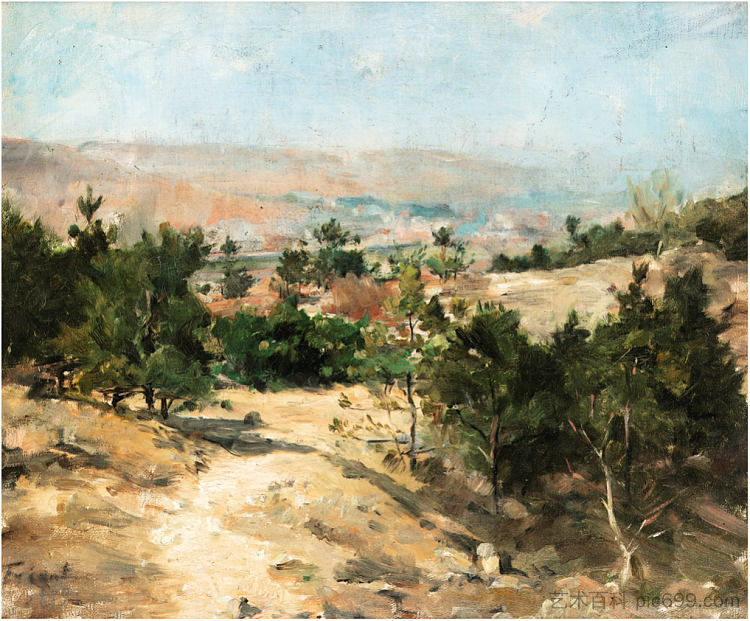 松树（马尔泽维尔高原） Pine trees (Malzéville plateau) (1879)，埃米尔·弗里安特