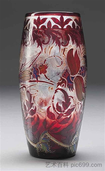 蝉花瓶 Cigales Vase (1890)，艾米里·加利