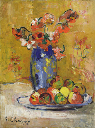 鲜花和水果 Flowers and Fruit (c.1904)，艾蜜莉·查米