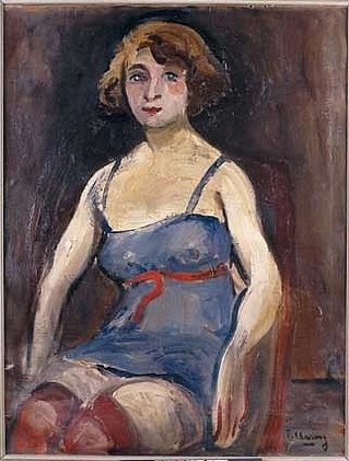 蓝色吊带裙裸体 Nude in Blue Slip (1916)，艾蜜莉·查米