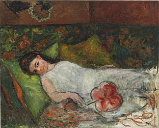 年轻女孩与花 Young Girl with Flower (c.1900)，艾蜜莉·查米