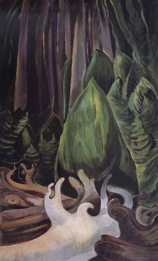 森林边缘的海漂 Sea Drift at the edge of the forest (1931)，埃米莉·凯尔