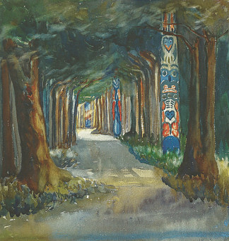 锡特卡图腾漫步 Totem Walk at Sitka (1907)，埃米莉·凯尔