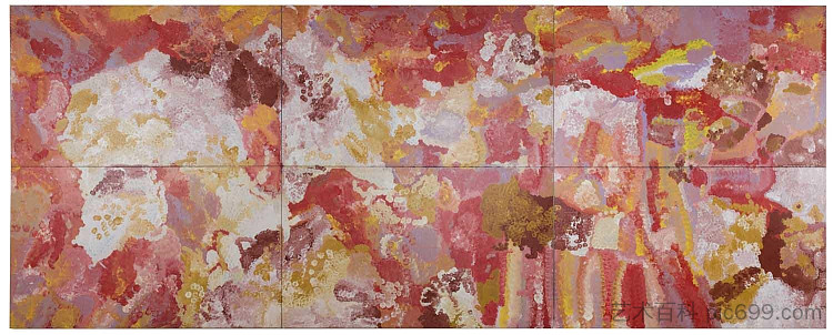 6 作品：野花梦：旱季 6 Works: Wildflower Dreaming: Dry Season (1995)，Emily Kame Kngwarreye