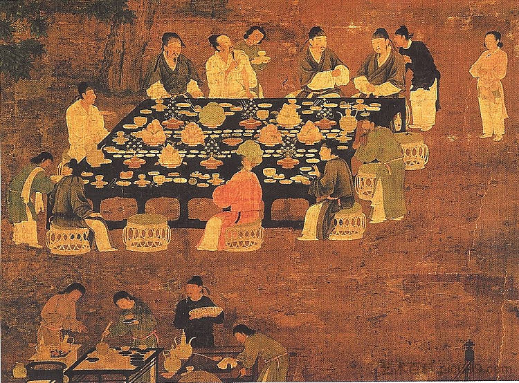 优雅派对（局部） An Elegant Party (detail) (c.1100)，徽宗皇帝