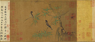 雀和竹子 Finches and Bamboo，徽宗皇帝