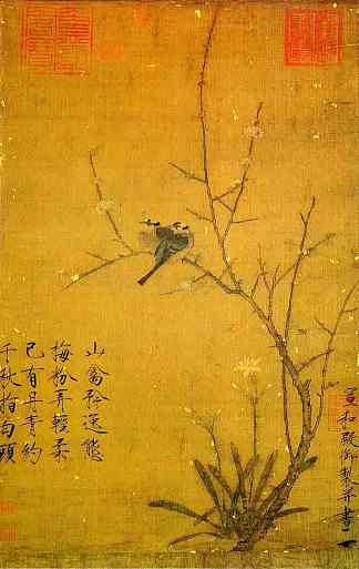 李子和鸟 Plum and birds，徽宗皇帝