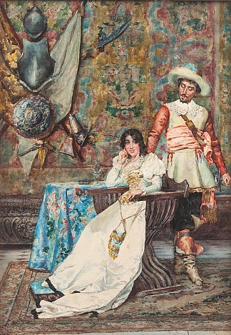 骑士和淑女 Cavalier and lady (1884)，恩里科·纳尔迪