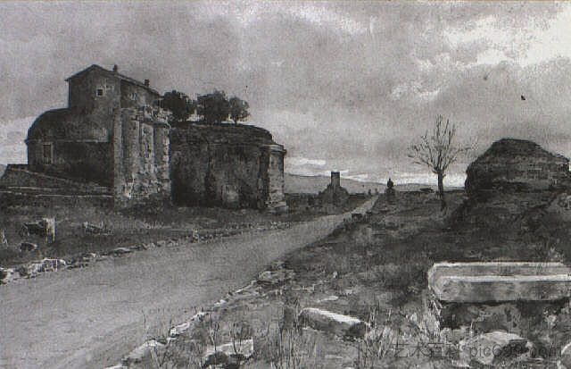 在亚壁古道上 On the Appian Way (1895)，恩里科·纳尔迪