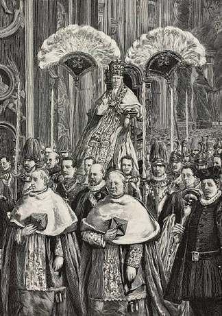 教皇利奥十三世被抬上手势椅 Pope Leo XIII being carried on Gestatorial Chair (1891 – 1892)，恩里科·纳尔迪