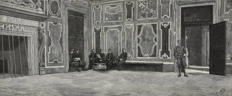 瑞士卫队在克莱门汀大厅，使徒宫，梵蒂冈 Swiss Guard in Clementine Hall, Apostolic Palace, Vatican (1891 - 1892)，恩里科·纳尔迪