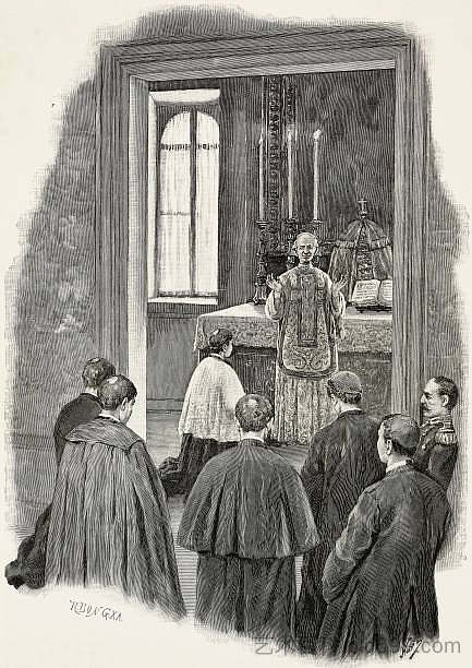 教宗利奥十三世庆祝弥撒 Pope Leo XIII celebrating mass (1891 - 1892)，恩里科·纳尔迪
