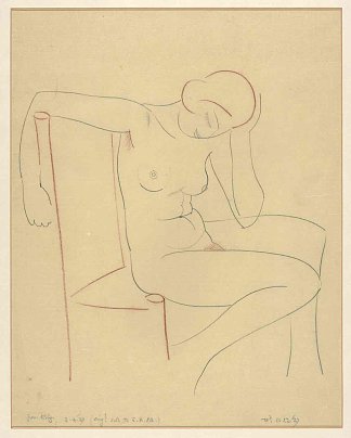 吉尔女儿伊丽莎白的裸体素描 A Nude Sketch of Gill’s Daughter Elizabeth (1927)，埃里克·吉尔