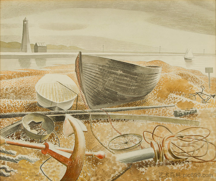 锚和船，黑麦 Anchor and Boats, Rye (1938)，艾里克·拉斐留斯