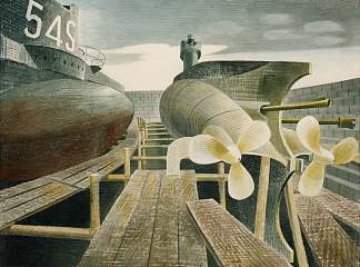 干船坞中的潜艇 Submarines in dry dock (1940)，艾里克·拉斐留斯