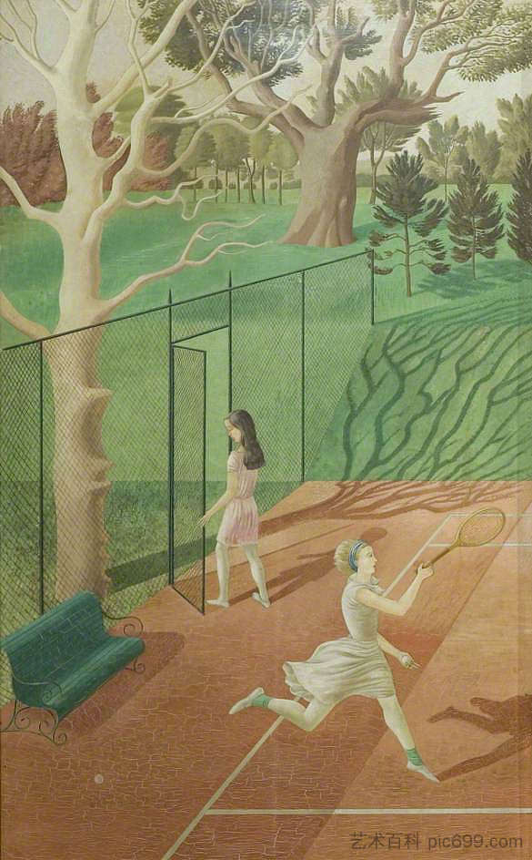 网球（三联画，左翼） Tennis (triptych, left wing) (1930)，艾里克·拉斐留斯