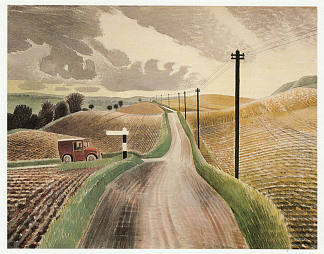 威尔特郡景观 Wiltshire Landscape (c.1938)，艾里克·拉斐留斯