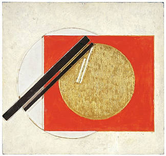 红色和白色的金色圆圈 Golden circle in red and white (1921)，埃里希·布赫霍兹