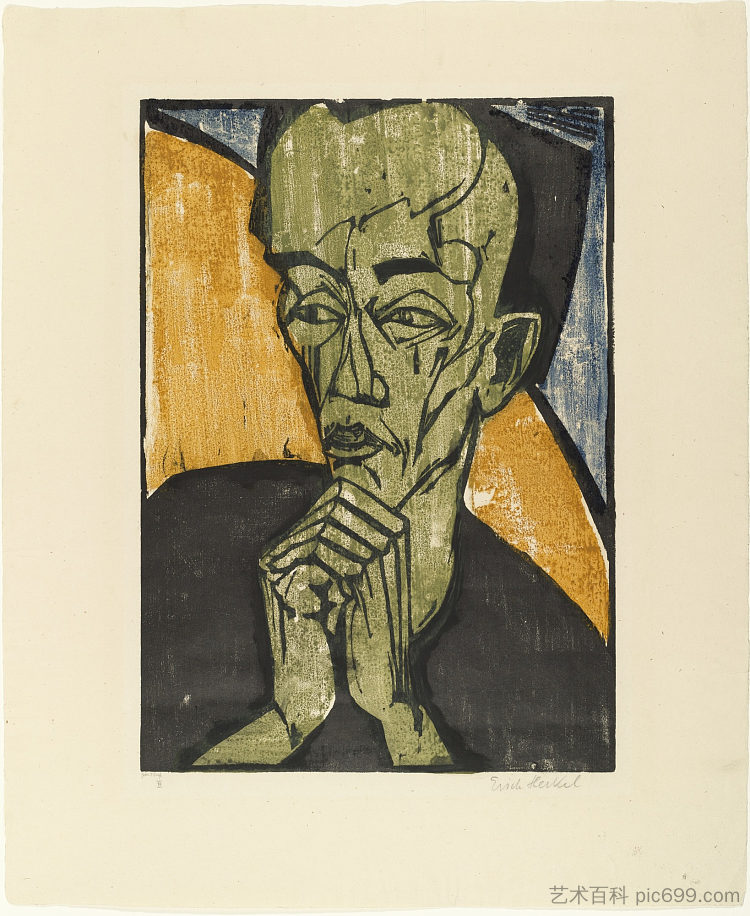 一个男人的肖像 Portrait of a Man (1919)，埃里希·赫克尔