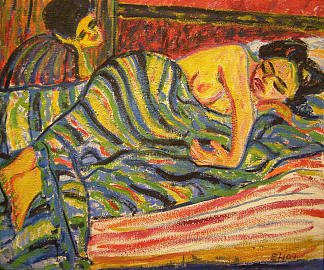 躺着的女人 Reclining Woman (1909)，埃里希·赫克尔