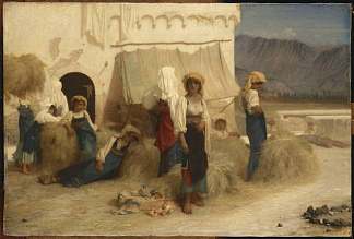 在圣日耳曼诺卖干草的女孩 Girl selling hay in San Germano (1853 – 1857)，欧内斯特·赫伯特