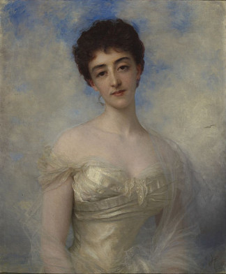 杰拉尔·德·加奈伯爵夫人的肖像，原名莉莉·施耐德 Portrait Of Countess Gérard De Ganay, Born Lily Schneider (1895)，欧内斯特·赫伯特
