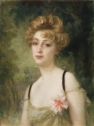 罗斯蒙德·热拉尔的肖像，埃德蒙·罗斯坦德夫人 Portrait of Rosemonde Gérard, Mme Edmond Rostand，欧内斯特·赫伯特