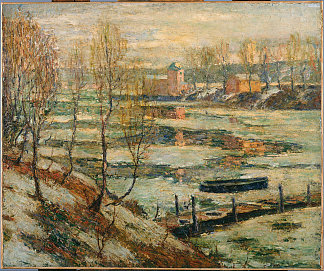 河里的冰 Ice in the River (c.1907)，欧内斯特·劳森