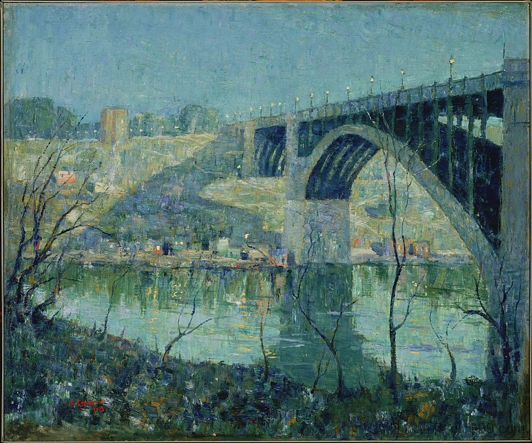 春夜，哈莱姆河 Spring Night, Harlem River (1913)，欧内斯特·劳森