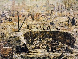 发掘。宾夕法尼亚车站 Excavation. Penn Station (1906)，欧内斯特·劳森