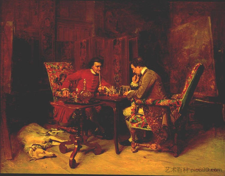 棋手 Chess Players (1853)，欧内斯特·梅索尼埃