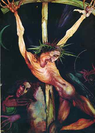 十字架和自画像与十字架旁的英格 Crucifixion And Self-Portrait With Inge Beside The Cross，恩斯特·富克斯