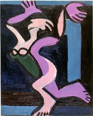 跳舞女性裸体，格雷特帕卢卡 Dancing Female Nude, Gret Palucca (c.1929 – c.1930)，恩斯特·路德维希·克尔希纳