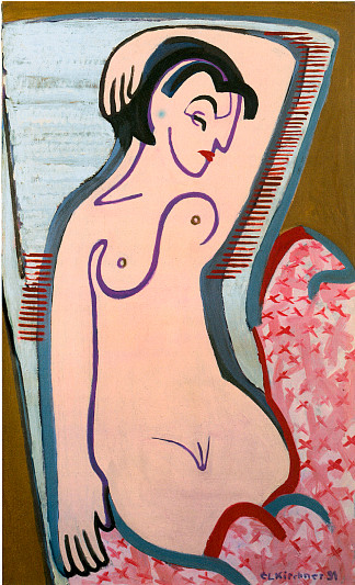 斜倚女性裸体 Reclining Female Nude (1931)，恩斯特·路德维希·克尔希纳