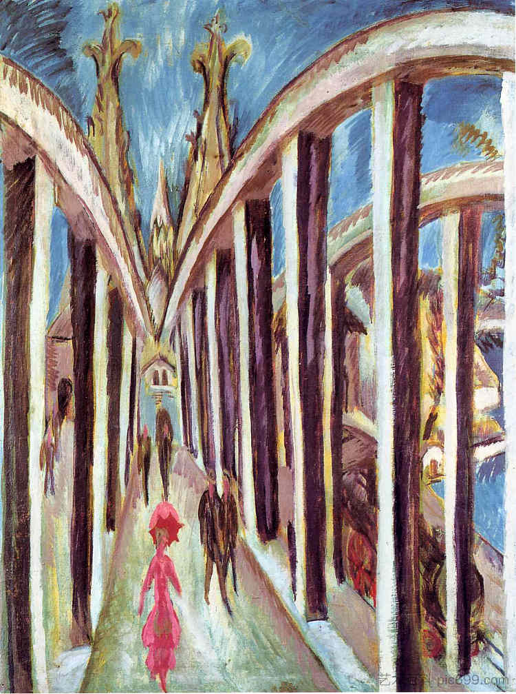 莱茵河大桥 The Rhine Bridge (1914),恩斯特·路德维希·克尔希纳