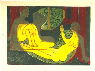 森林里的三个裸体 Three Nudes in the Forest (1933)，恩斯特·路德维希·克尔希纳