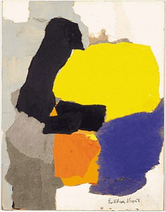 黄色、蓝色和橙色拼贴画 Collage with Yellow, Blue and Orange (1963)，埃斯特伯·文森特